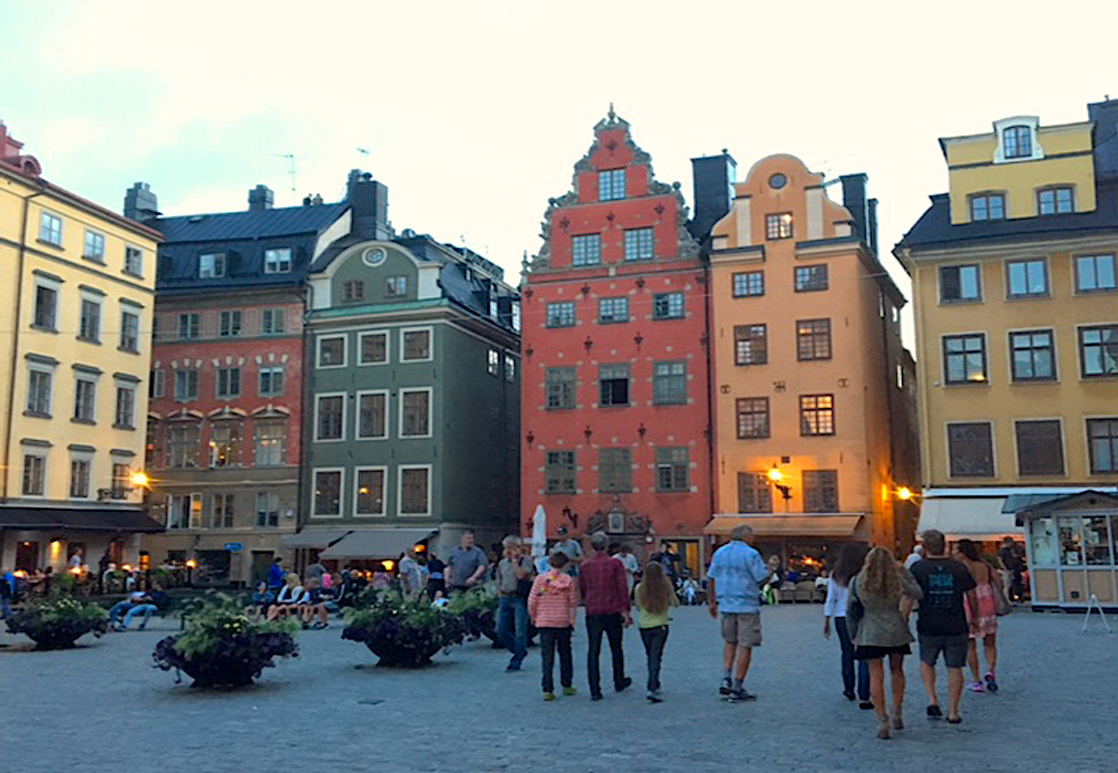 Evening Stroll through a square in Stockholm