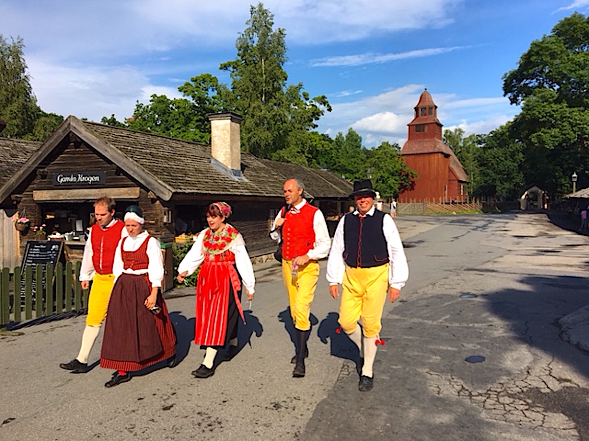 Folk costumes proudly worn at Skansen Open-Air Museum